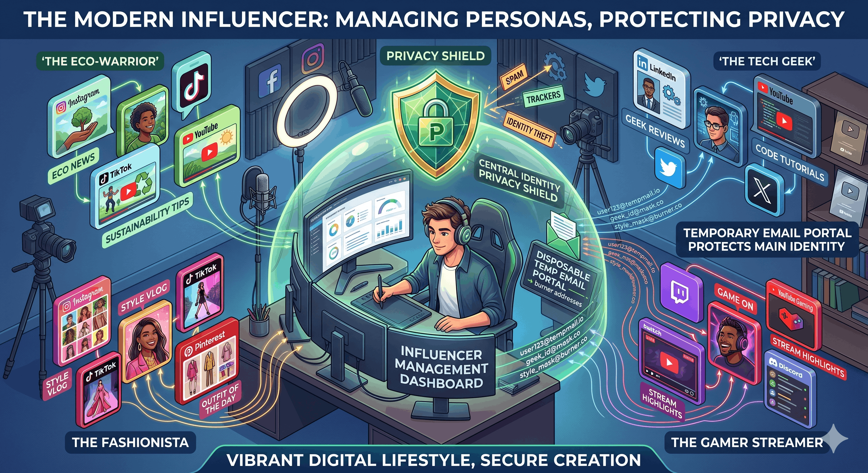 Influencer Privacy: Managing Multiple Social Media Identities with Temp Mail